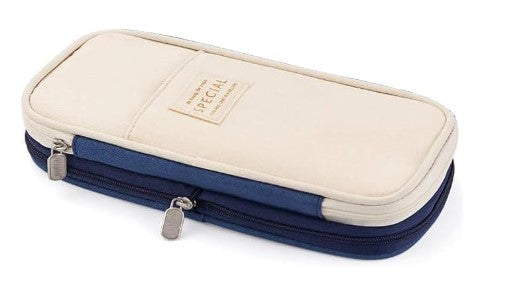 Canvas Big Capacity Pencil Pen Case Large Storage Capacity Bag Pouch Holder Case Stationery Bag For Students College School Office Aesthetic Pencil Case for Students College School Office (BLUE)