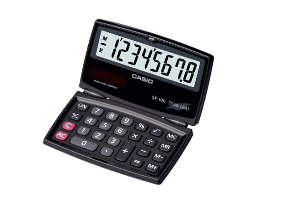 Casio SX-100-W Portable Calculator with Foldable Design