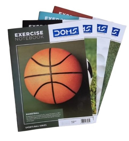 Doms A/4 Size Foolscape Longbook Register- Softbound| Single Line Ruling| Bright Super White 76 Pages| With Schedule, Index Page, Date & Page No. Space| Pack of 4