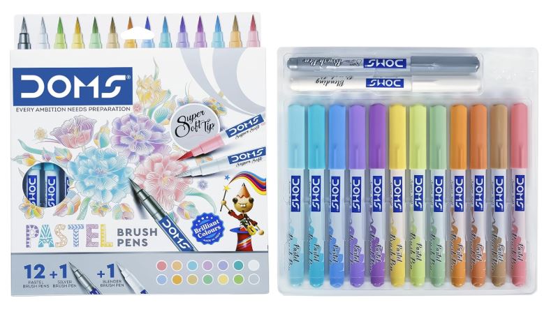 Doms Pastel Brush Pens 14 Shades | (Pack of 1)
