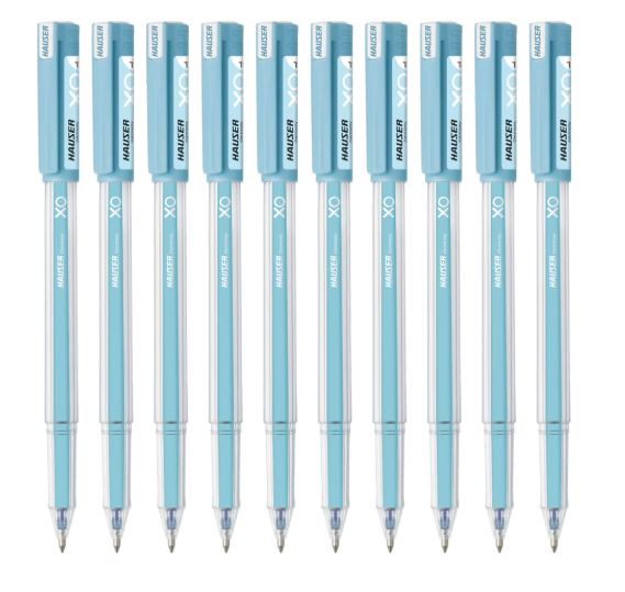 Hauser Germany XO Jumbo Gel Pen Box Pack | Blue Ink, Pack of 10 Pens