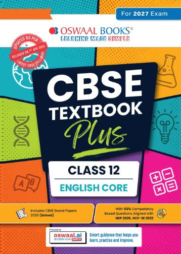 Oswaal Books Oswaal CBSE Textbook Plus (2022-2026) | Class 12 | English Core | With Competency Focused Questions | For 2027 Exam