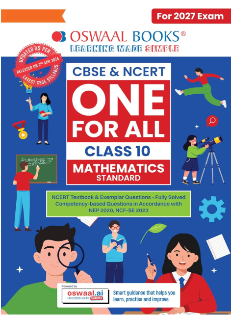 Oswaal One For All Mathematics Standard Class 10 | CBSE | With NCERT Exemplar & Competency-based questions | For 2027 Exam