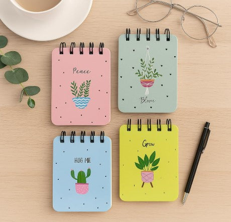 Pocket-Size Notepad (Pack of 4) 100 pages, Mini Memo Pads for Daily Notes, Lists, Work & Journaling (7x12 cm) Notepad for Office - Nature Notes