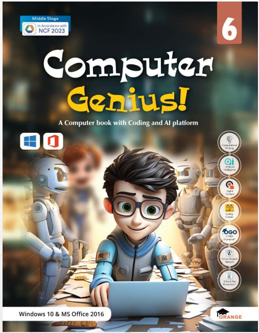 Orange Computer Genius Class 6