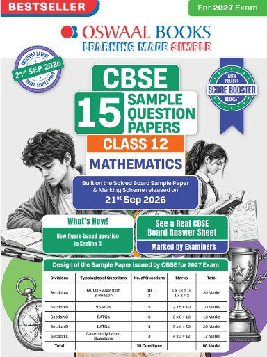 Oswaal CBSE 15 Sample Question Papers Mathematics for Class 12 2027 Board Exam