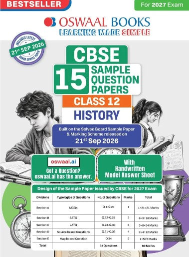 Oswaal CBSE 15 Sample Question Papers Class 12 History for 2027 Board Exam