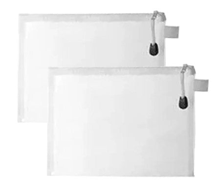2 Stationary Transparent Pouch, Plastic Zipper Bags, Student Storage Bag, Document Bags, Certificates Bags, Pencil Pen Cases, Envelope Bag, Cosmetic Pouch with Zipper, Travel Organizer(Medium)
