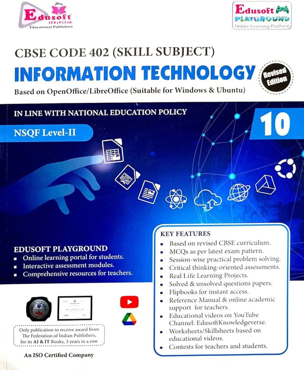 Edusoft CBSE CODE 402 Information Technology NSQF Level-2 Class 10 ...