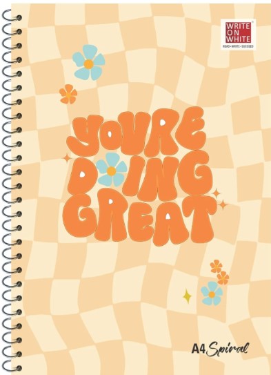 WOW A4 5 Subject Spiral Notebook | Single Line | 200 Pages | Ruled