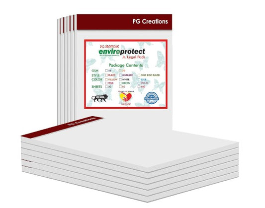 A5 Size, Pack of 6 Pads, Unruled Notepads for Writing, 50 Sheets per Pad, 70 Gsm Plain Blank Paper Writing Pads for Office, Home & Students, 5x8 Inch, White