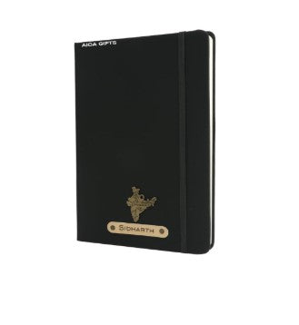 AICA Personalized Name & Charm Leather HardCover Diary (Black)Daily Diaries Diary for Mens|Gifts For Teenage Boys|Secret Santa GiftsIdeas|Journal Notebooks|Corporate Gifts for Employees