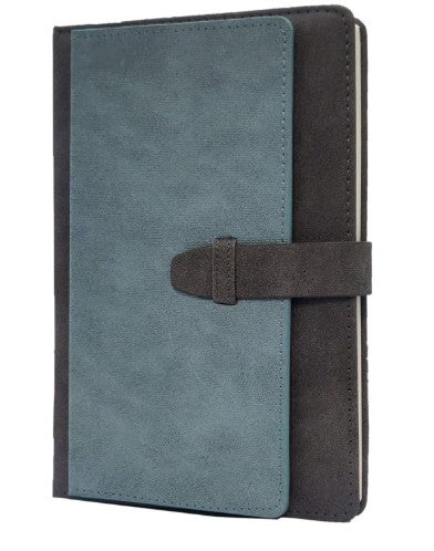 AccuPrints A5 Diary Grey Green Hard Bound Size 5.8 x 8.3 inches Notebook Diary Canvas Cover with Belt Lock Pages 200 for Office