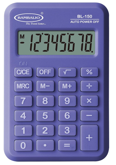 Bambalio 8 Digits BL-150 Pocket Size Electronic Calculator 3 Years Warranty (Purple)
