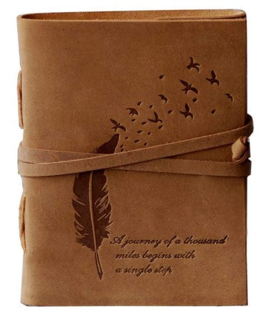 CAVALO Be Unique Leather Diary Embossed With Leaf of Tree & a Quote Antique Handmade Leather Bound Diary cum Notepad for Men and Women Plain Paper