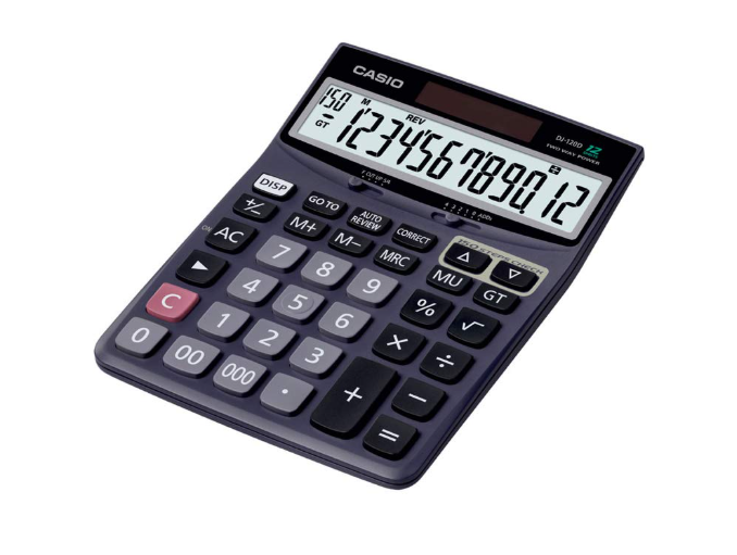 Casio DJ-120D 150 Steps Check and Correct Desktop Calculator with Bigger Screen/Keys (12 Digit)