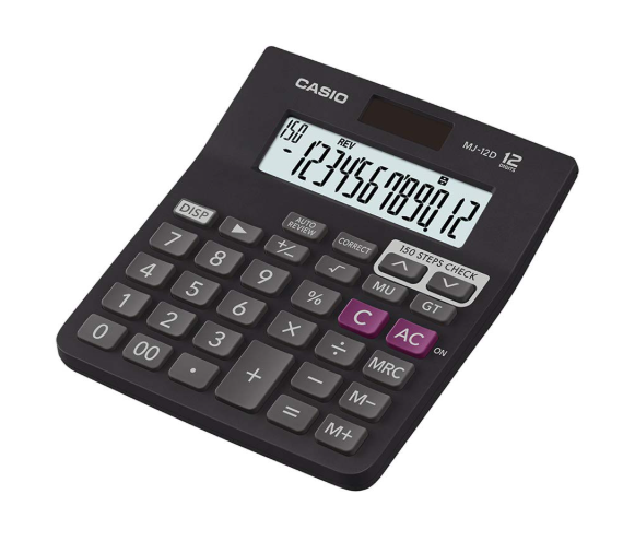 Casio MJ-12D 150 Steps Check and Correct Desktop Financial Calculator, Black