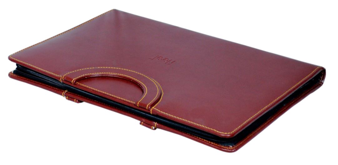 DOMS NEW Leatherette File and Folder for documents with Flexible Sliding Handles | Color-Brown, Page Size - FS, 20 Leafs (Set Of 1, Brown)