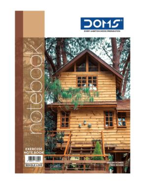 DOMS A4 Single Line Notebook (Dream Homes Series)
