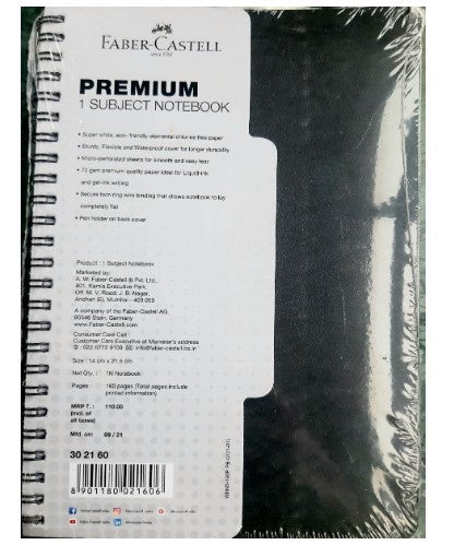Faber Castell 1 Subject Premium Notebook- Set of 2