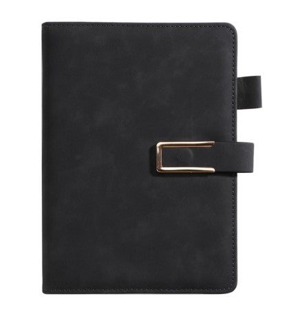 First Unique PU Leather Diary with Magnetic Closure & Pen Holder - Undated, Lined Pages, 6×8.5 Inches, 192 Pages - Perfect for Office, Journaling, Travel - Gift for Men & Women (Solid Black)