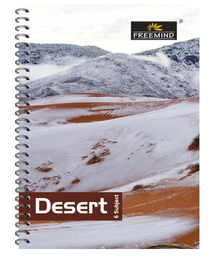 Freemind Desert Series A4 Notebook, 300 Pages, Single Line, 6 Subject, Pack of 2