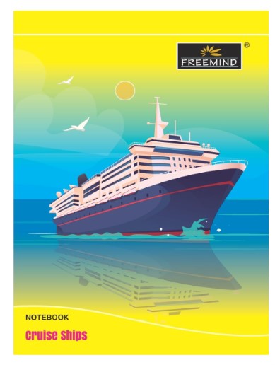 Freemind Notebook, Cruise Ships Design, A4 Single Line, 120 Pages, Pack of 6
