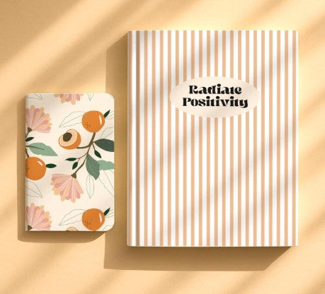 KALP A5 Notebook with Pocket Diary Set – 160 Pages, 80 GSM – Ruled, Soft Cover, Combo for Notes, Journaling, Daily Planning, Perfect for Gifting (Radiate Positivity)