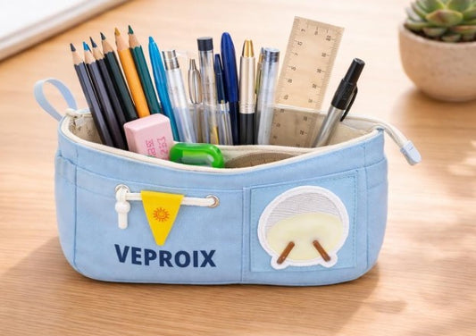 Large Capacity Pencil Case for School College Multi Compartment Stationery Pouch Durable Zipper Pen Bag Student Organizer Cute Aesthetic Pencil Box for Kids Girls Boys Office Use (Sky Blue)