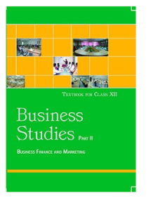 NCERT Business Studies Part II Finance & Marketing Class 12