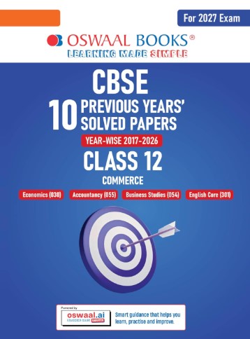Oswaal CBSE 10 Previous Years Papers Commerce | Class 12 | Year-wise(2017-2026) | NCERT & Competency-based questions | For 2027 Exam