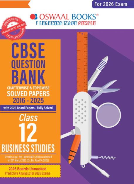 Oswaal cbse chapterwise Question bank Business studies  class 12