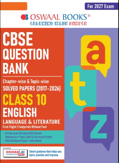Oswaal English Language & Literature Question Bank Class 10 CBSE | Chapter & Topicwise Solved Papers (2017–2026) | Based on Latest Syllabus April 2026 | For 2027 Exam