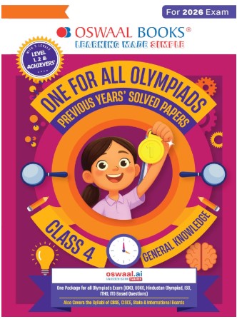 Oswaal One For All Olympiads Class 4 General Knowledge (GK) Prep-Guide Book | Chapter-wise Previous Years' Solved Papers | With Sample Practice Papers & Oswaal.AI