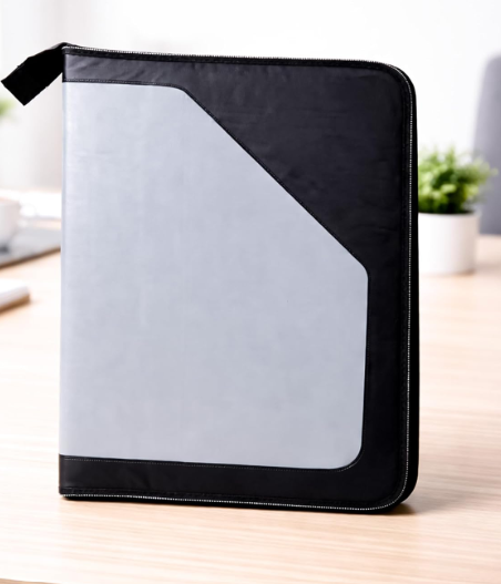 PU Leather 12-Pocket A4 File Organizer Professional Document Holder for Certificates, Legal Documents, Home, Office, Coloured File Folders, Multipurpose, School Use (Grey)