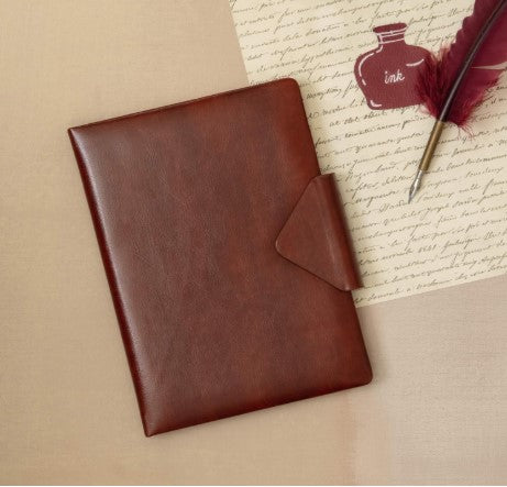 REGAL Timeless Charm A-5 PU Leather Notebook Diary Journal with Magnetic Flap Closure and Pen Holder, 192 pages, 80 gsm - Deep Brown