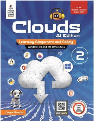 S. Chand Clouds AI Learning Computers And Coding Book Class 2