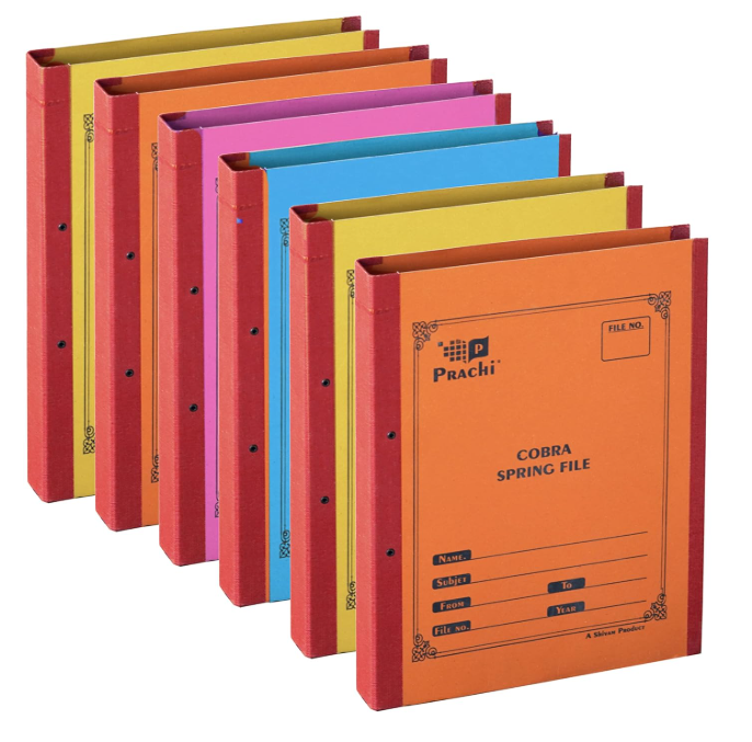 SNDIA 6 Pack Spring Files File A4 Size Paper Cobra File Document Holder Certificates Holder- Color May Vary (35 x 26 x 3.5 cm)