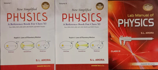 SL Arora CBSE New Simplified Physics Volumes 1 & 2 With Lab Manual Class 11