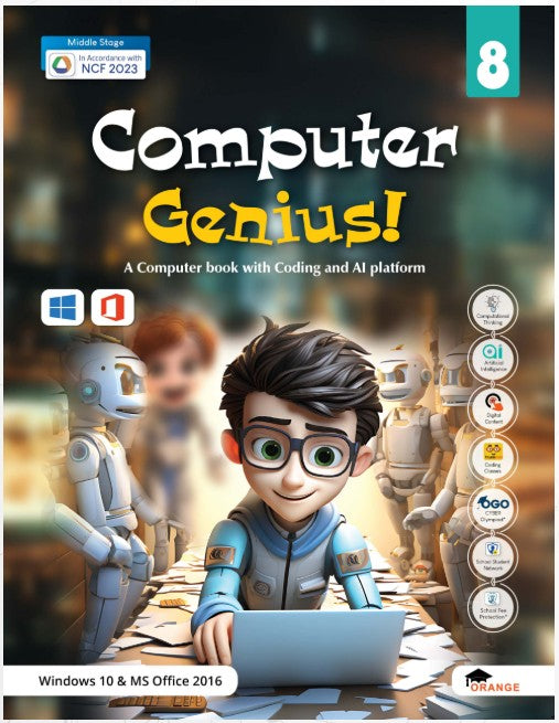 Orange Computer Genius Class 8