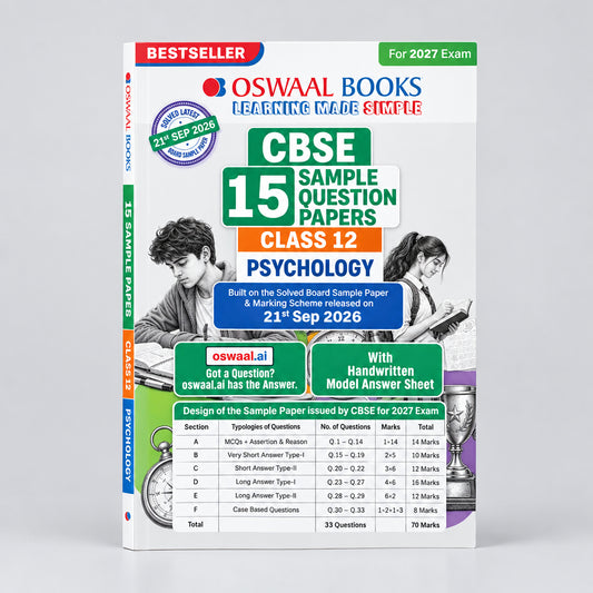 Oswaal CBSE 15 Sample Question Papers Class 12 Psychology for 2027 Exam