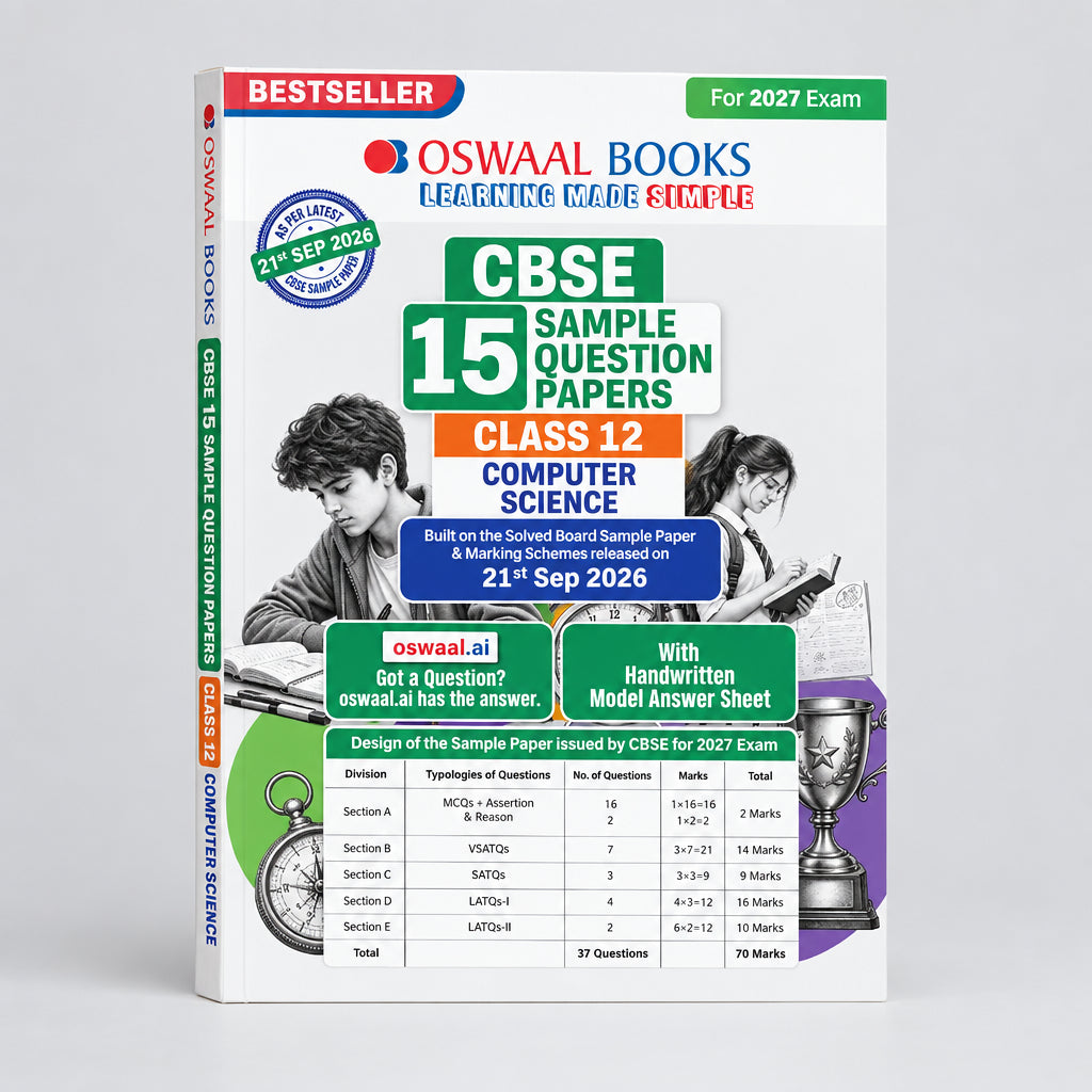 Oswaal CBSE 15 Sample Question Papers Class 12 Computer Science for 2027 Board Exam