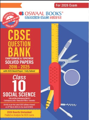 Oswaal CBSE Question Bank Class 10 Social Science, Chapterwise and Topicwise Solved Papers For 2026 Exams