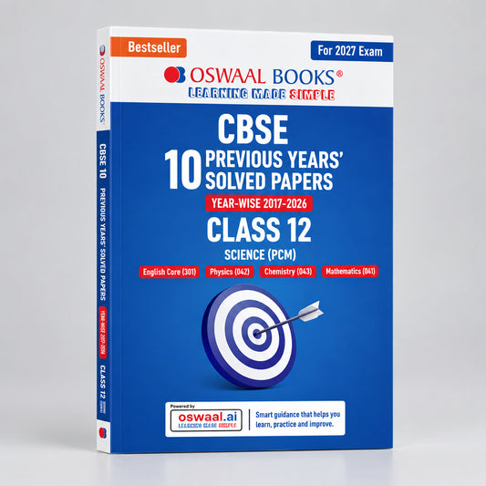 Oswaal CBSE 10 Previous Years Papers Science PCM & English Class 12 | Year-wise(2017-2026) NCERT & Competency-based questions For 2027 Exam